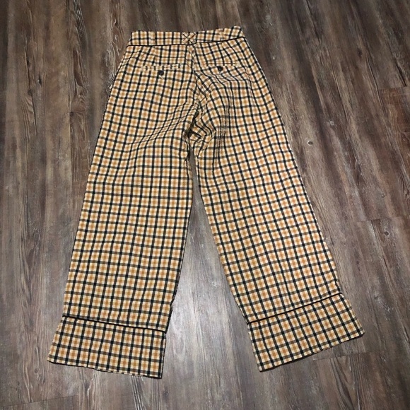 Maeve Pants Women's 2 Gingham Plaid High Rise Wide Leg Academia Trouser Spring - Picture 4 of 7